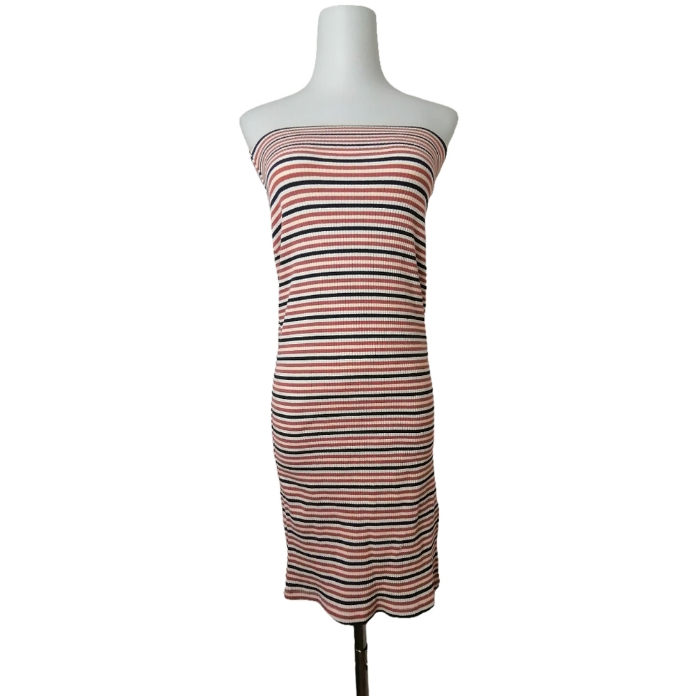 🍡 multicolor stripes cotton blend tupe dress / sheath skirt by Valleygirl